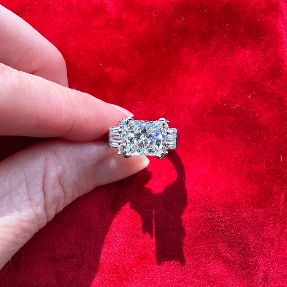 GIA Certified 2.07ct Natural Diamond Platinum Engagement Ring- Princess Cut - Picture 10 of 13